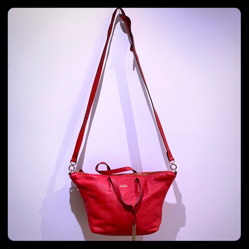 Red Leather Kate Spade Saturday crossbody purse